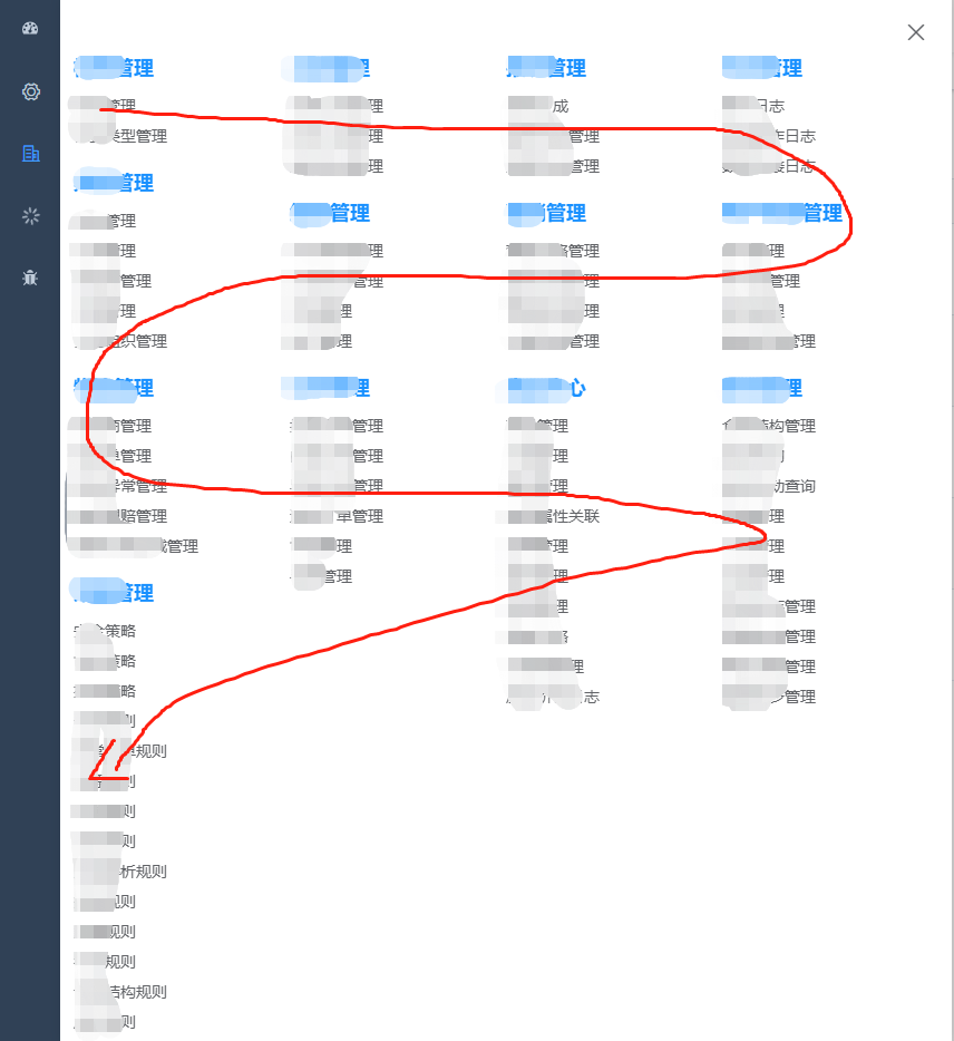 起始相同的蛇形排序瀑布流菜单(一维数组转二维数组)
